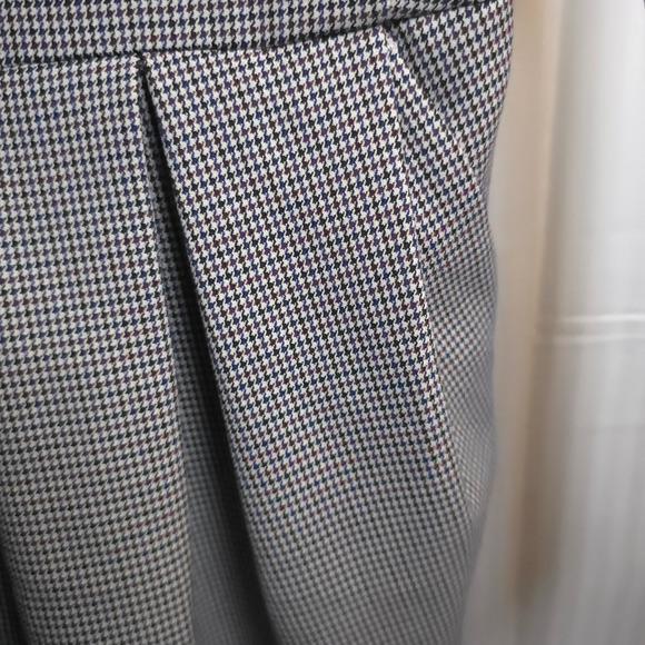 Aritzia Sunday Best Tartine Pleated Dress Gray Houndstooth Fit&Flare Long Sleeve - Picture 8 of 10